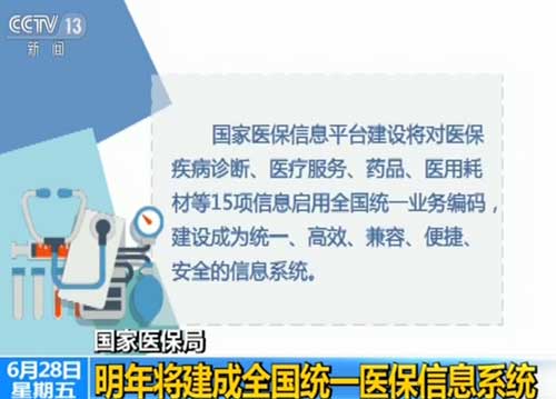 国家医保局：明年将建成全国统一医保信息系统