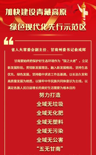 【甘快看·学习海报】俞成辉：加快建设青藏高原绿色现代化先行示范区