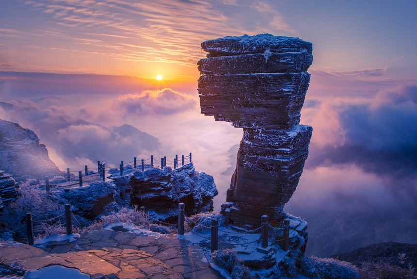 梵净山雪景。张安健摄