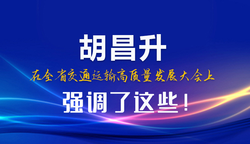 图解|胡昌升在全省交通运输高质量发展大会上强调了这些！