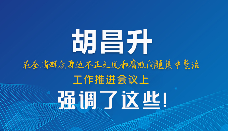 胡昌升在全省群众身边不正之风和腐败问题集中整治工作推进会议上强调了这些!