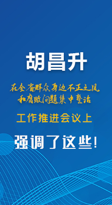 图解|胡昌升在全省群众身边不正之风和腐败问题集中整治工作推进会议上强调了这些!