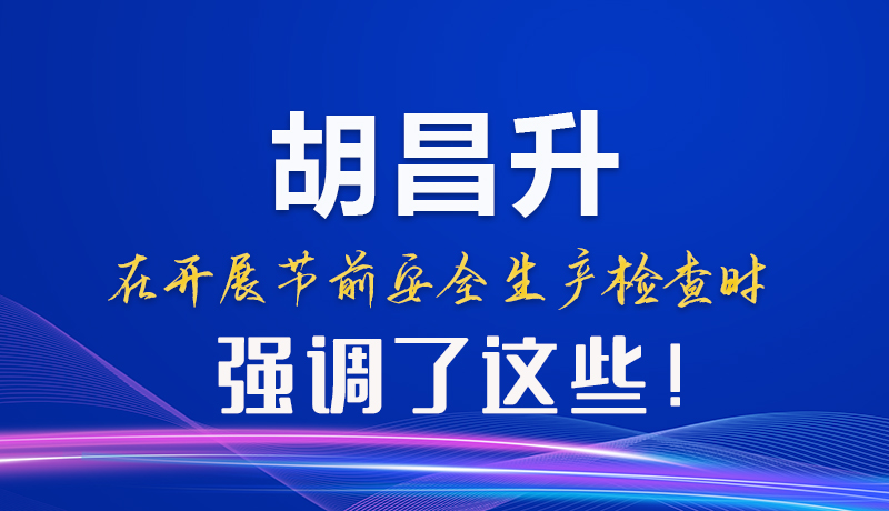 图解|胡昌升在开展节前安全生产检查时强调了这些！