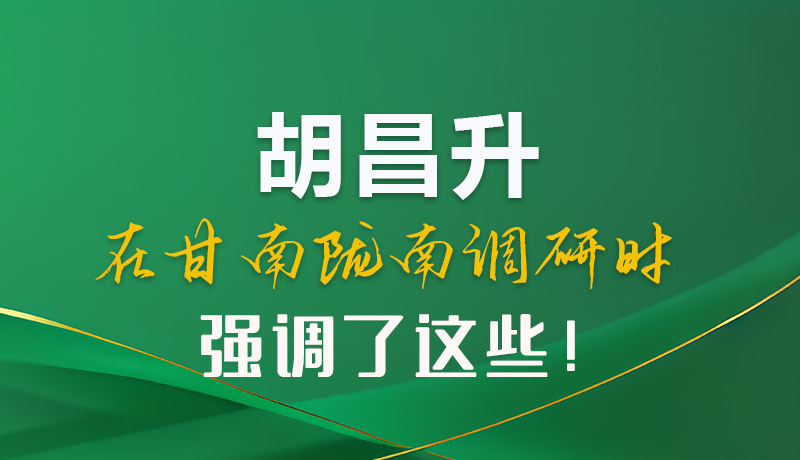 圖解|胡昌升在甘南隴南調研時強調了這些！