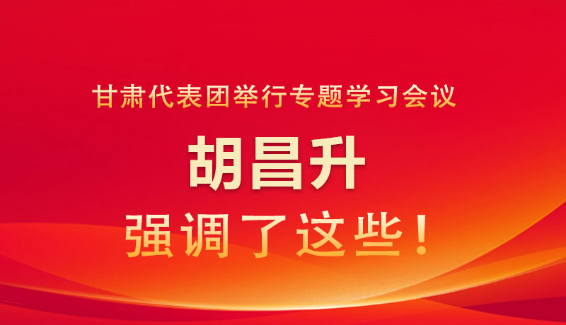 图解|甘肃代表团举行专题学习会议 胡昌升强调了这些！